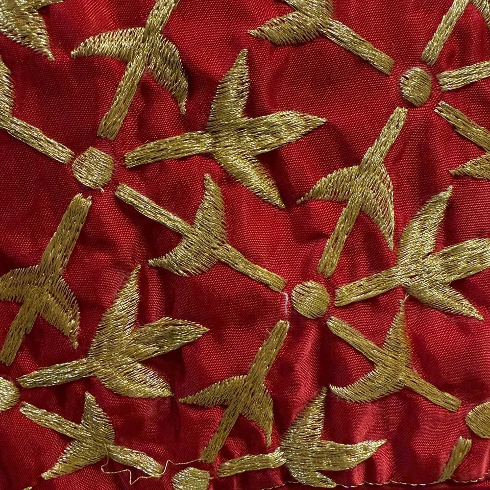 Red and Gold Embroidered Christmas Stockings set of 2